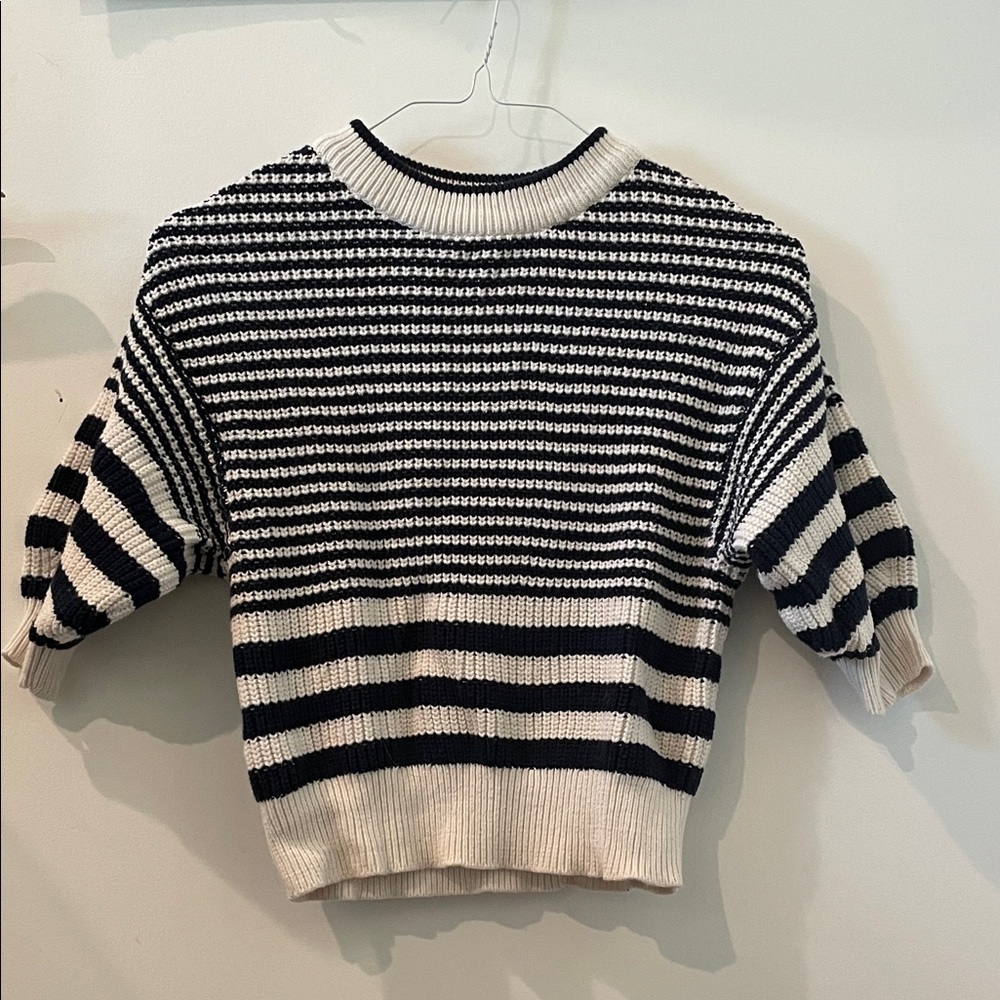 Striped navy blue and White Sweater